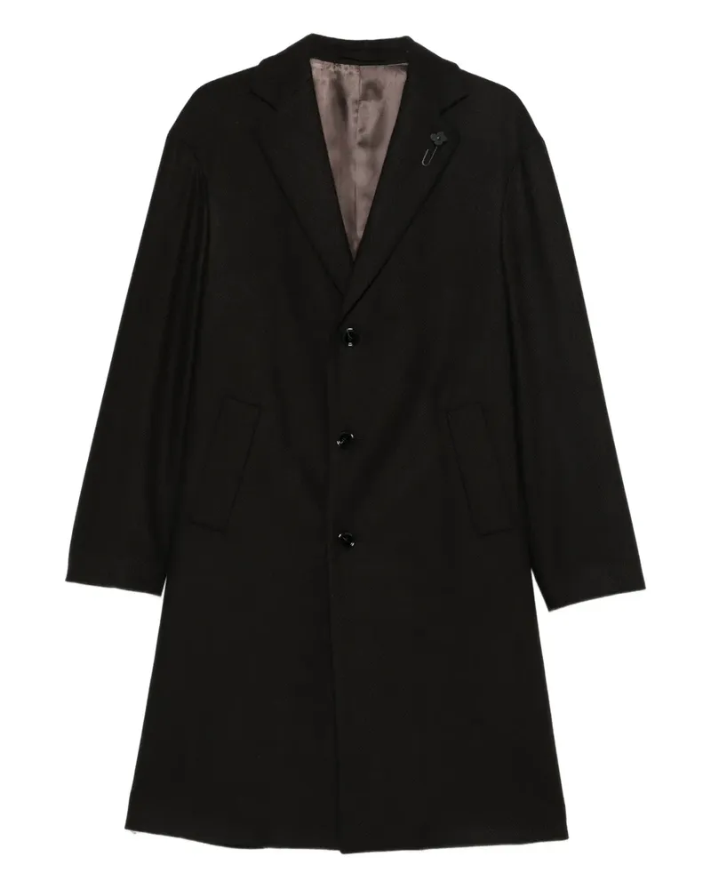 LARDINI Einreihiger Mantel - Schwarz Schwarz