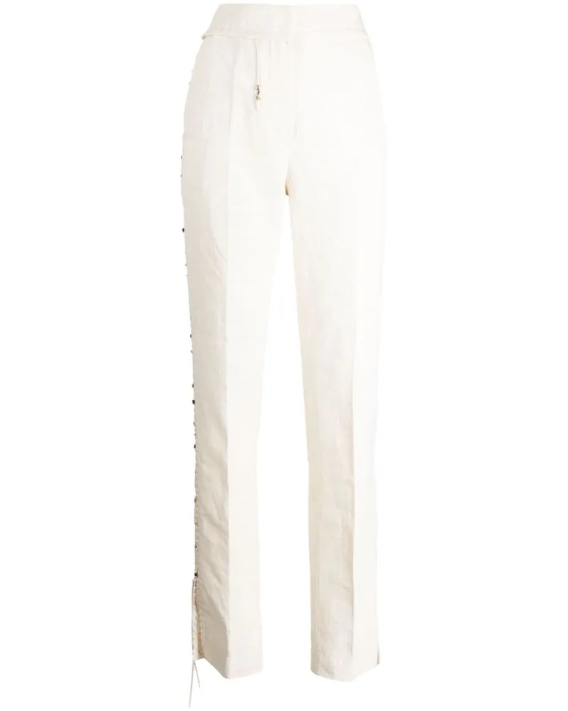 Jacquemus Le Pantalon Tibau Brodé Hose - Weiß Weiß