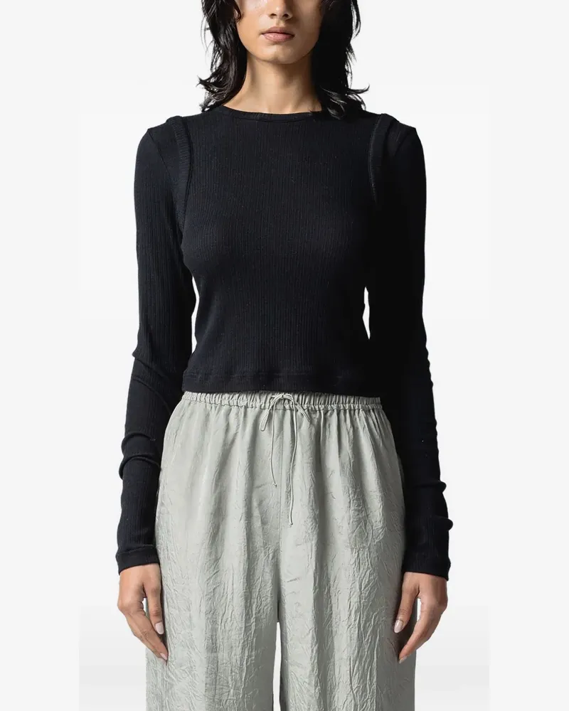 Muller of Yoshiokubo ribbed-knit twist-back top - Schwarz Schwarz