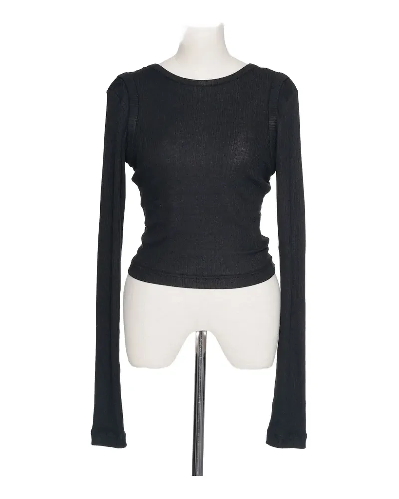 Muller of Yoshiokubo ribbed-knit twist-back top - Schwarz Schwarz