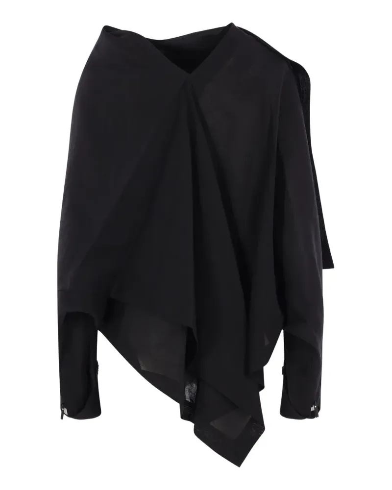 Issey Miyake All Squares asymmetric top - Schwarz Schwarz