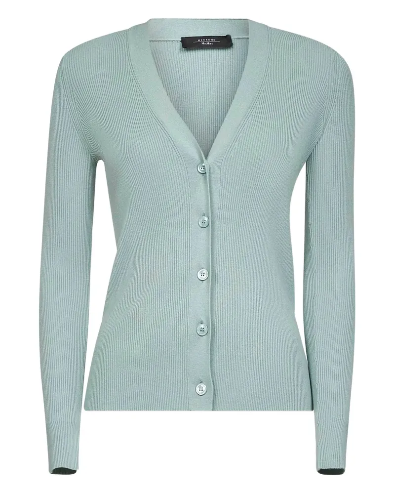 Max Mara Gerippter Cardigan - Grün Grün