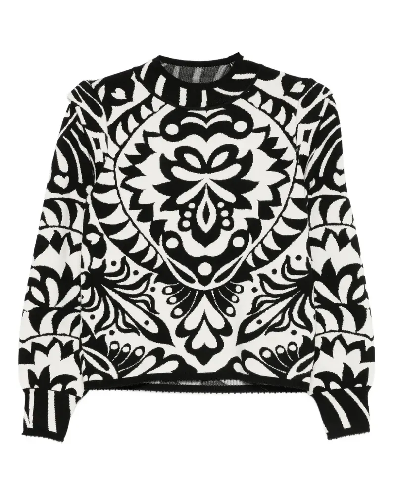 FARM Rio Gemusterter Pullover - Schwarz Schwarz