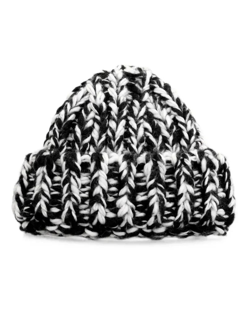 AMI Paris Gestrickte Beanie - Schwarz Schwarz