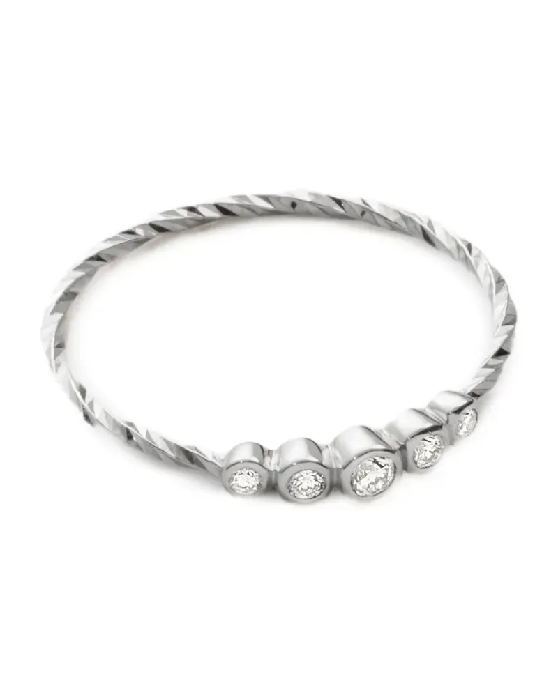 Maria Black 14kt Ally Ring aus recyceltem Weißgold mit synthetischen Diamanten - Silber Silber