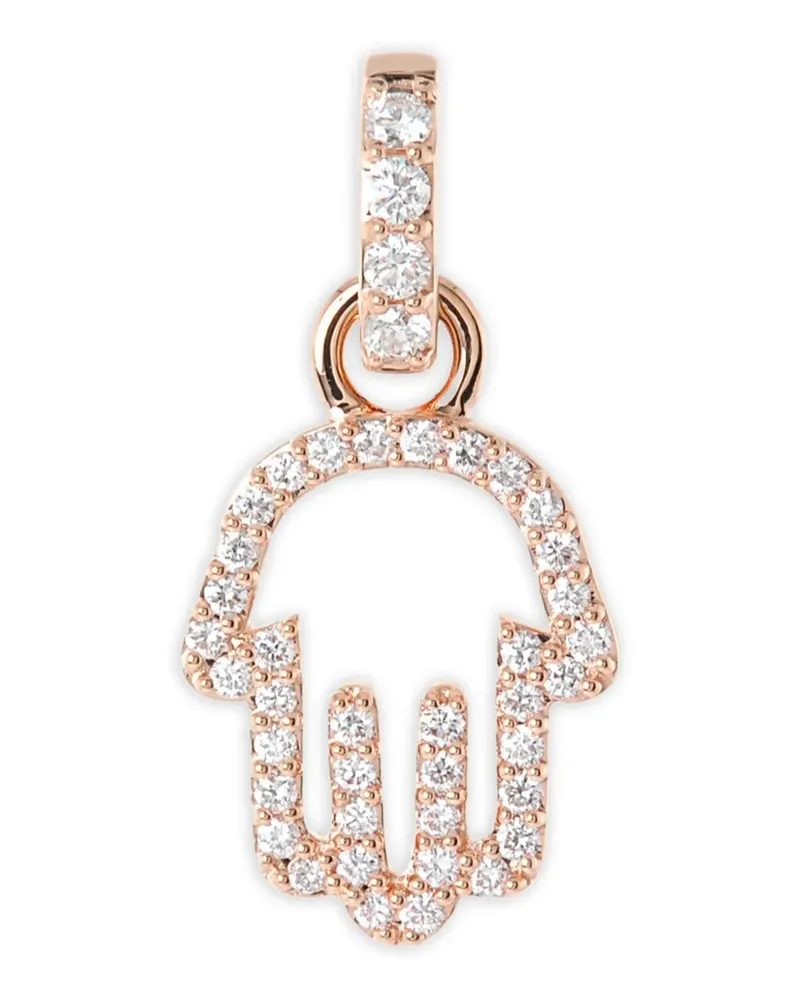 Alinka 18kt Hamsa Goldanhänger mit Diamanten - Rosa Rosa