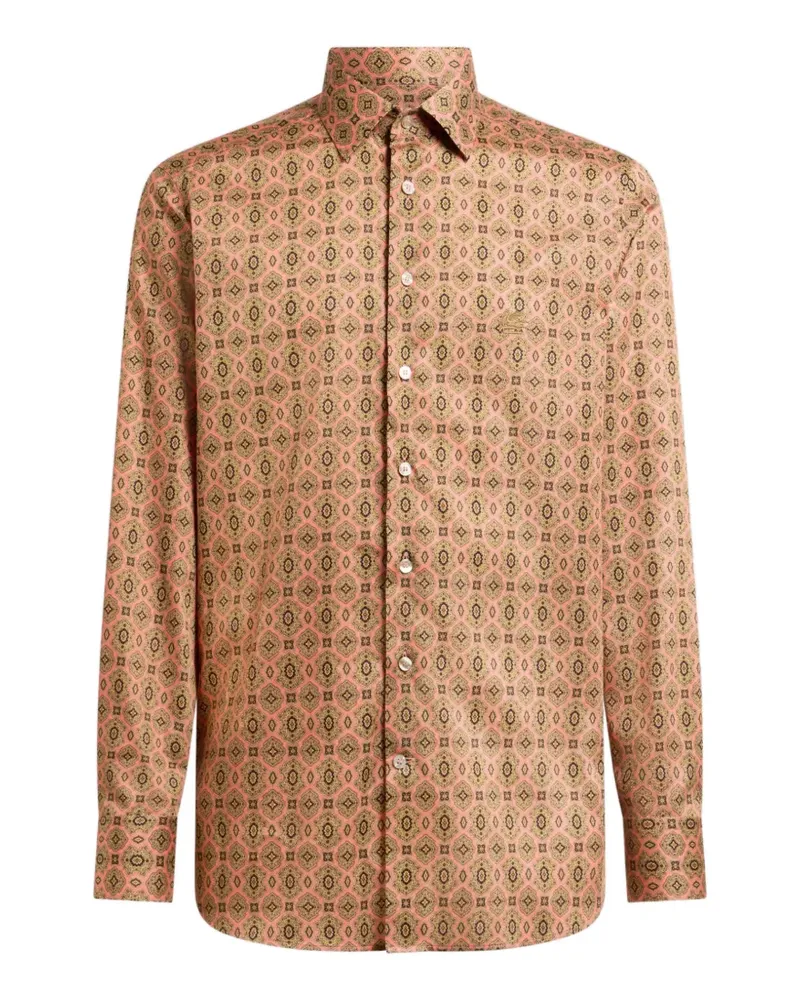 Etro cotton satin shirt with medallion motif - Rosa Rosa