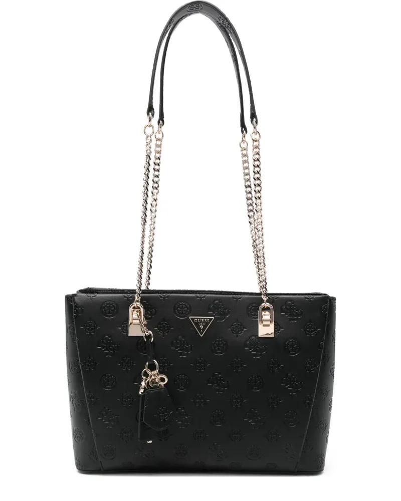 Guess Tisha Schultertasche mit 4G-Monogramm - Schwarz Schwarz