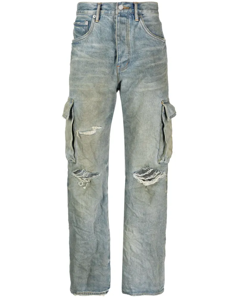 PURPLE BRAND Cargo-Jeans mit Distressed-Detail - Blau Blau