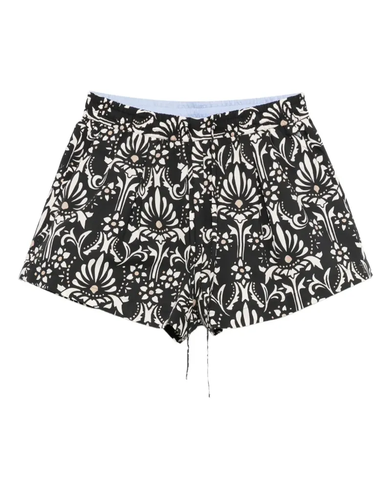 Pinko floral-print shorts - Schwarz Schwarz