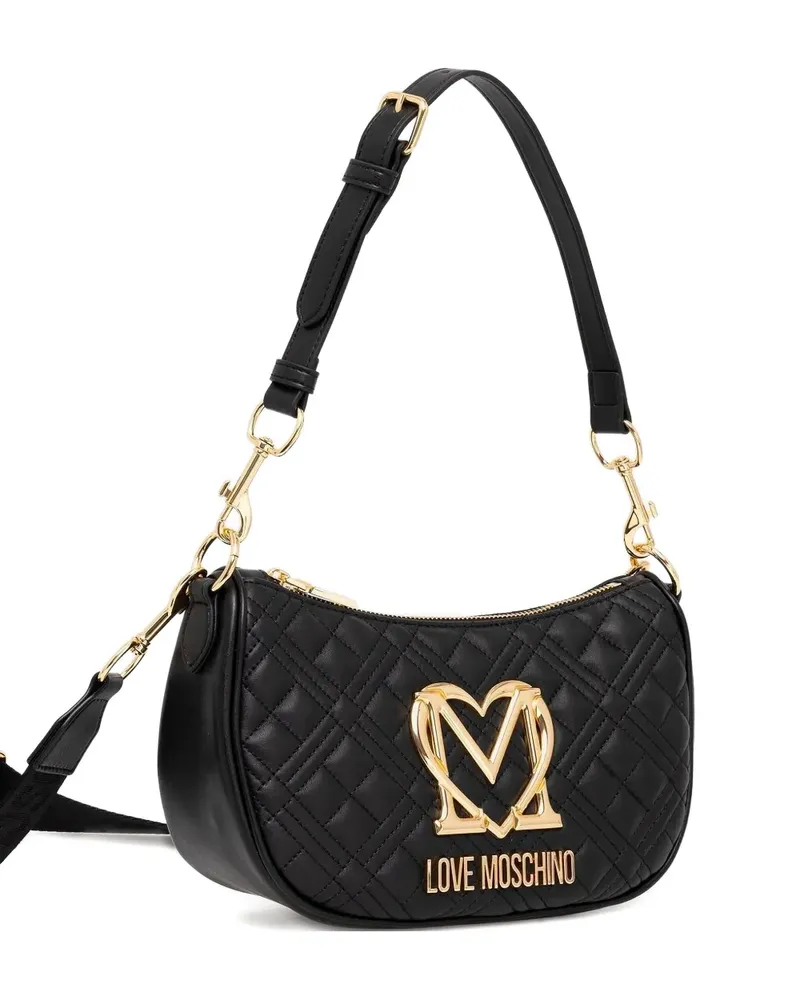 Moschino Gesteppte Schultertasche - Schwarz Schwarz
