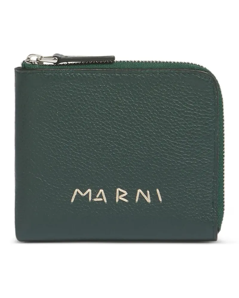 Marni Portemonnaie mit Logo-Stickerei - Grün Grün