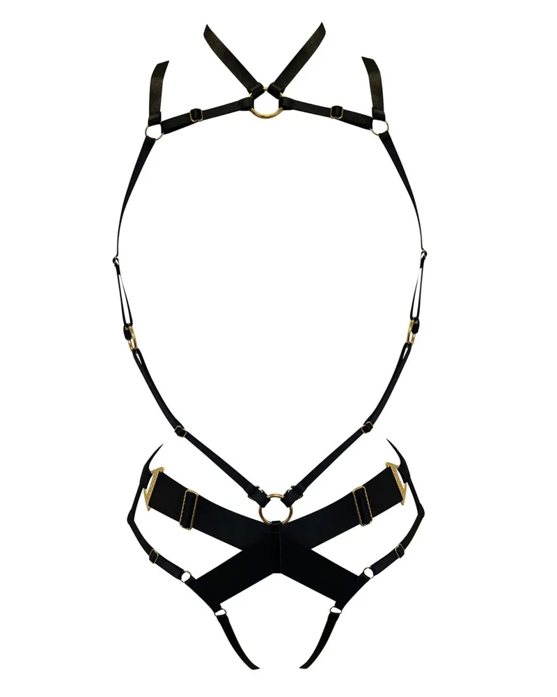 Bordelle Syra Bondage Body Harness - Schwarz Schwarz