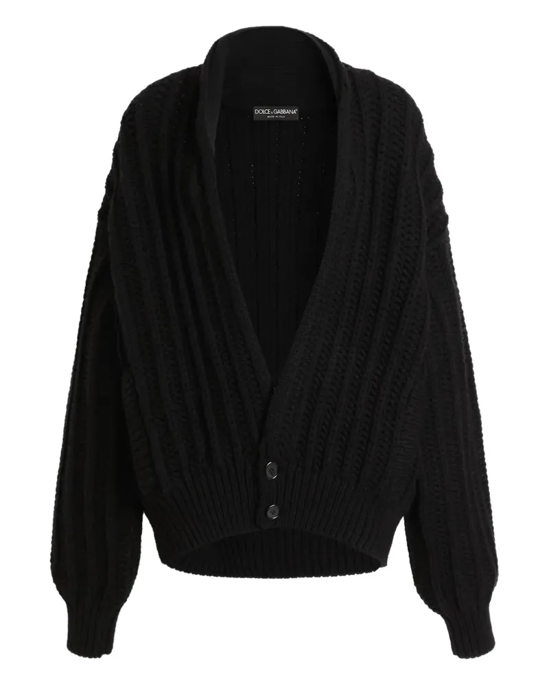 Dolce & Gabbana Gerippter Cardigan - Schwarz Schwarz