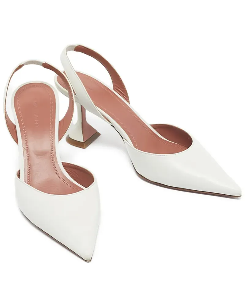 Amina Muaddi Rosie leather slingback - Weiß Weiß