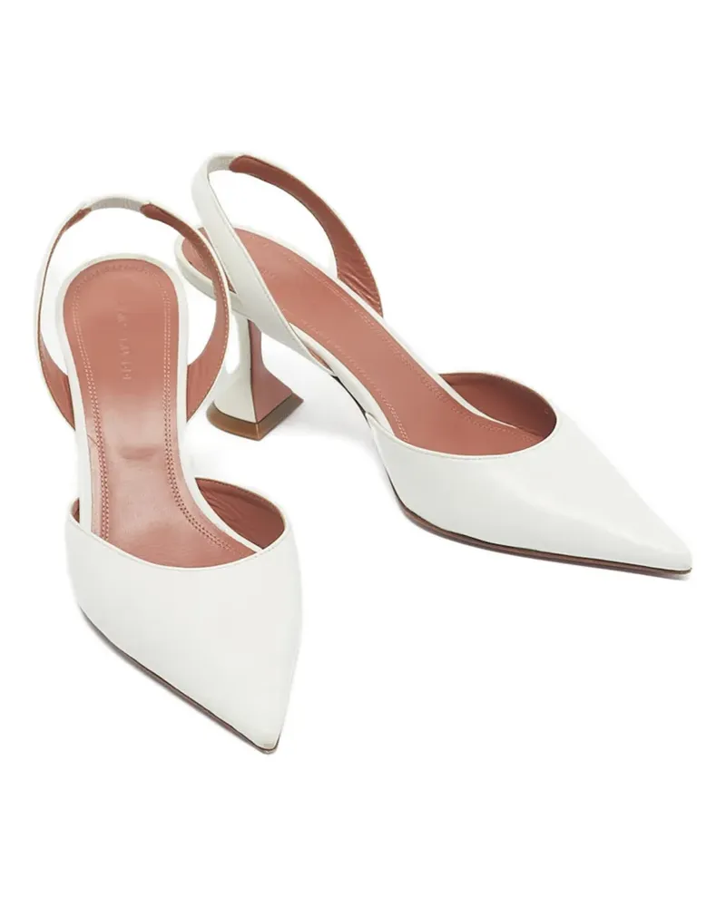 Amina Muaddi Rosie leather slingback - Weiß Weiß