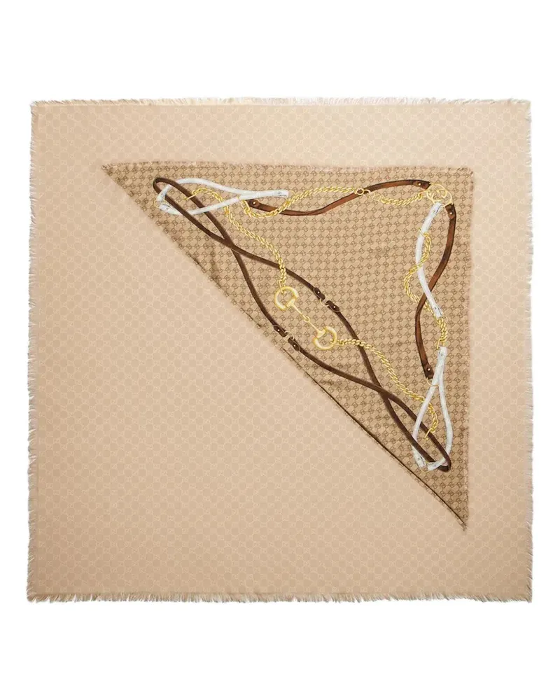 Gucci GG wool silk jacquard cape - Nude Nude