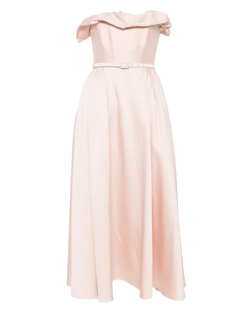 Roland Mouret Midikleid mit Volants - Rosa Rosa