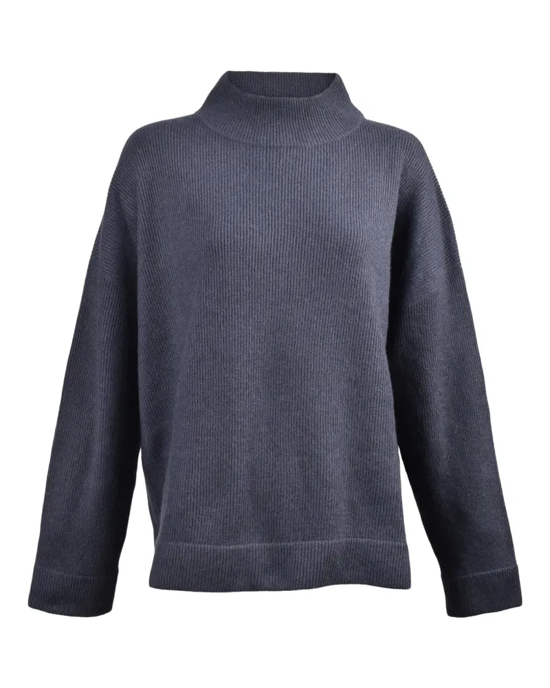 Brunello Cucinelli Gerippter Pullover mit Stehkragen - Blau Blau