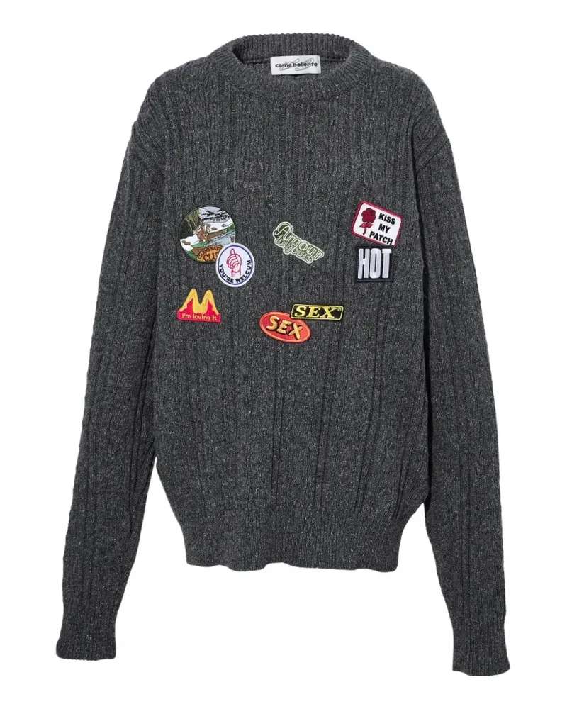 Carne Bollente Love Affair patchwork cable-knit sweater - Grau Grau