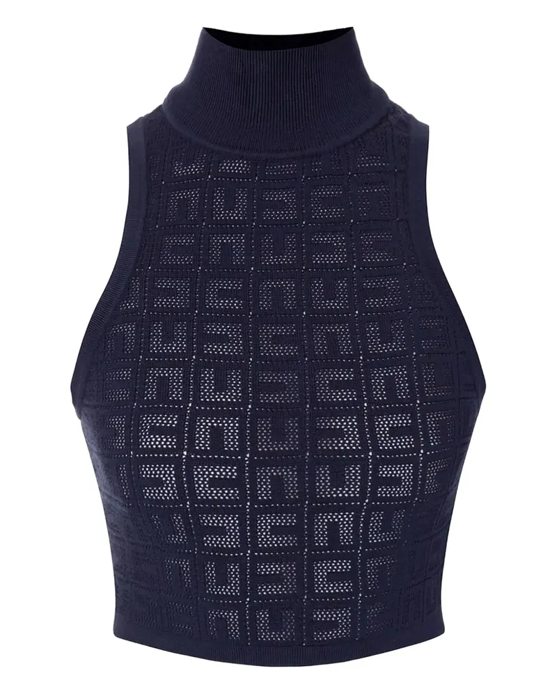 Elisabetta Franchi Mesh-Oberteil mit Logo - Schwarz Schwarz