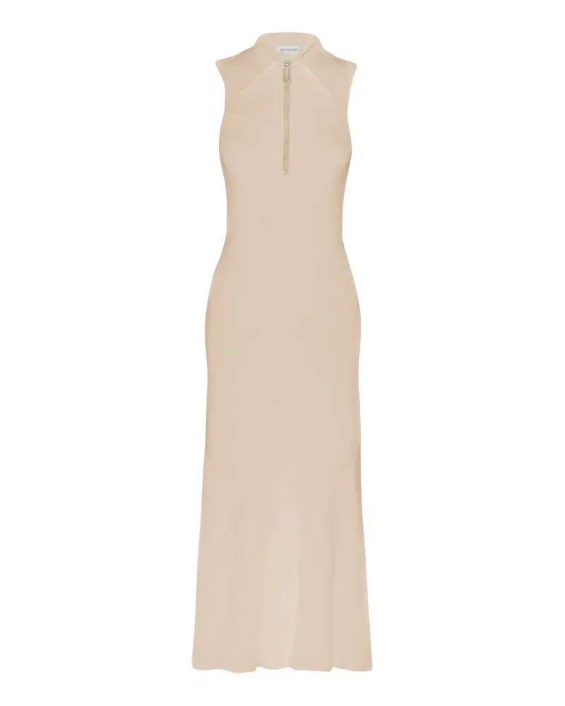 Victoria Beckham Mira zip-up midi dress - Nude Nude