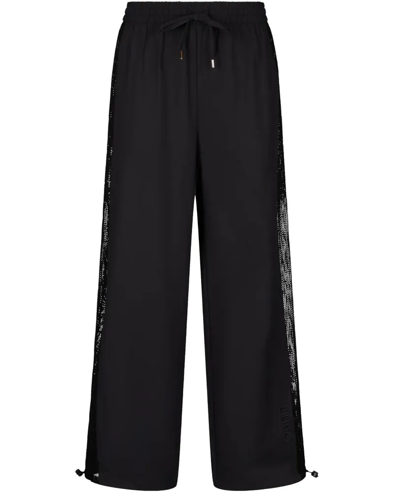 Liu Jo Hose mit Mesh-Einsätzen - Schwarz Schwarz