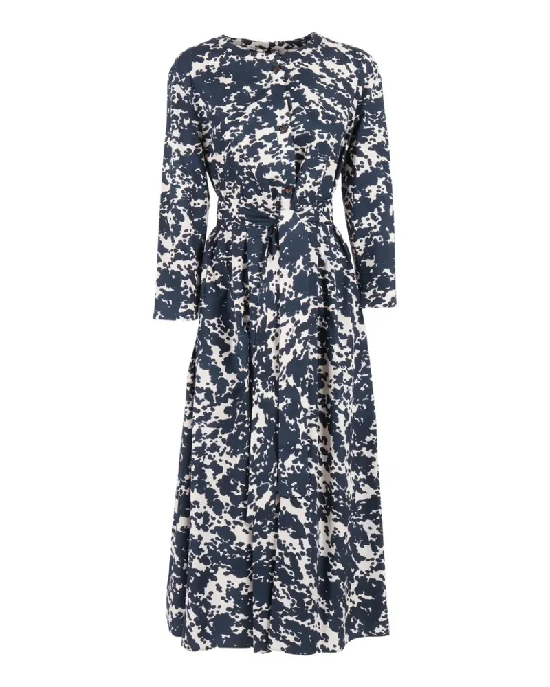 Max Mara belt printed dress - Blau Blau