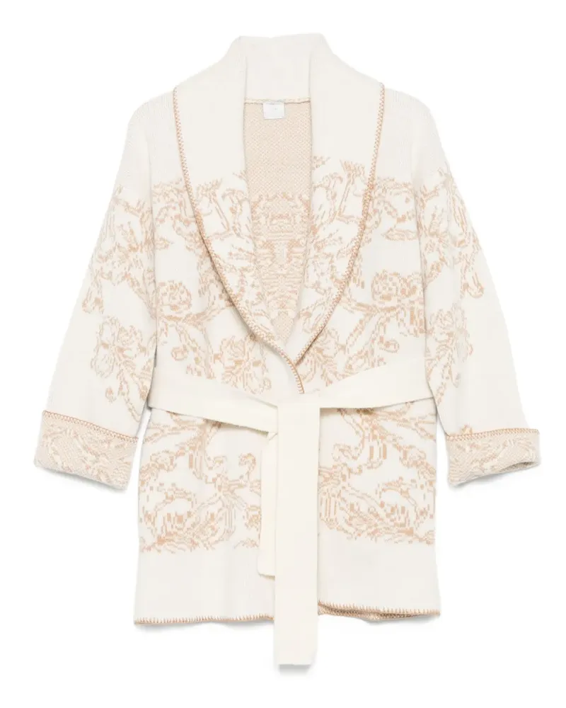 Eleventy Gemusterter Cardigan mit Schalkragen - Nude Nude