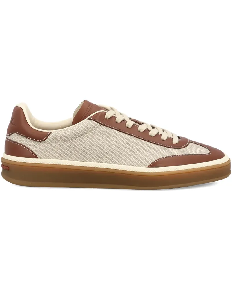 Loro Piana embossed logo tennis walk trainers - Nude Nude