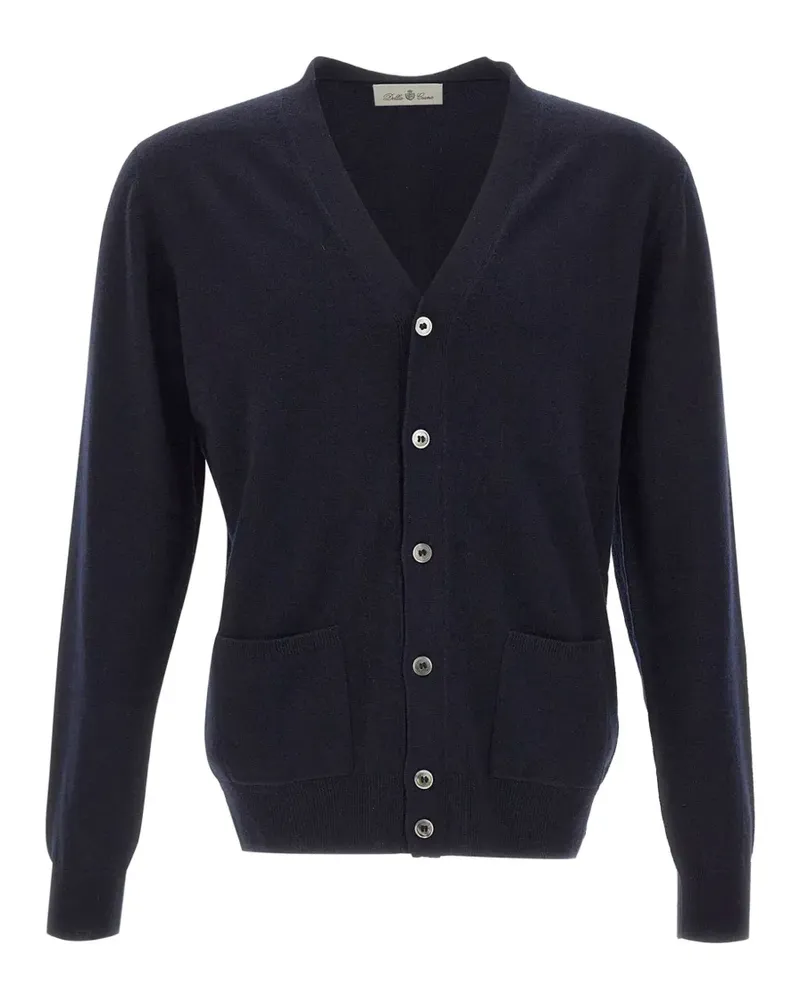 Della Ciana Cardigan mit V-Ausschnitt - Blau Blau