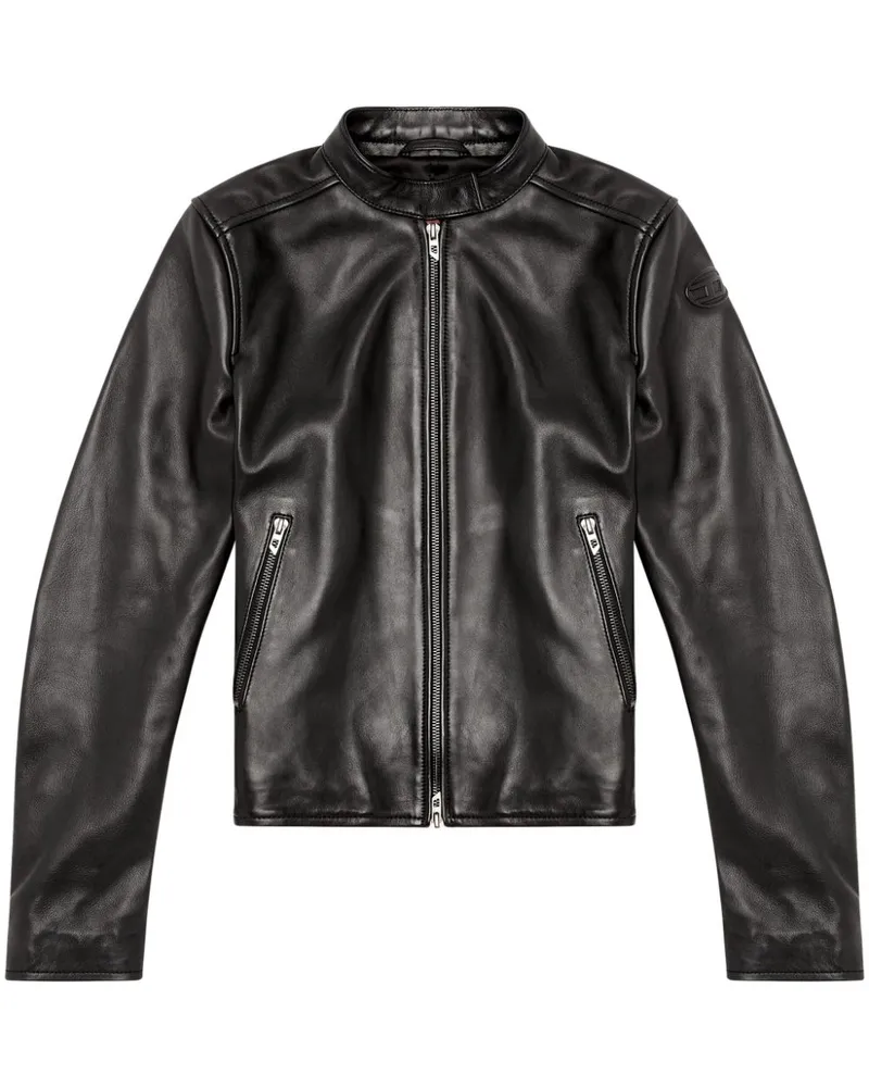 Diesel L-Ayla Bikerjacke aus Leder Schwarz