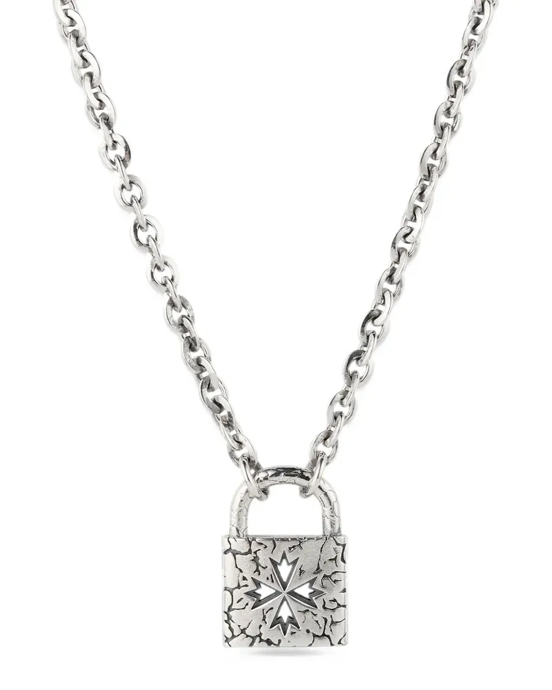 Emanuele Bicocchi Large Logo Lock necklace - Silber Silber