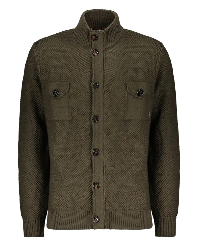MOORER Dominic-HN chest-pocket button-up cardigan - Grün Grün