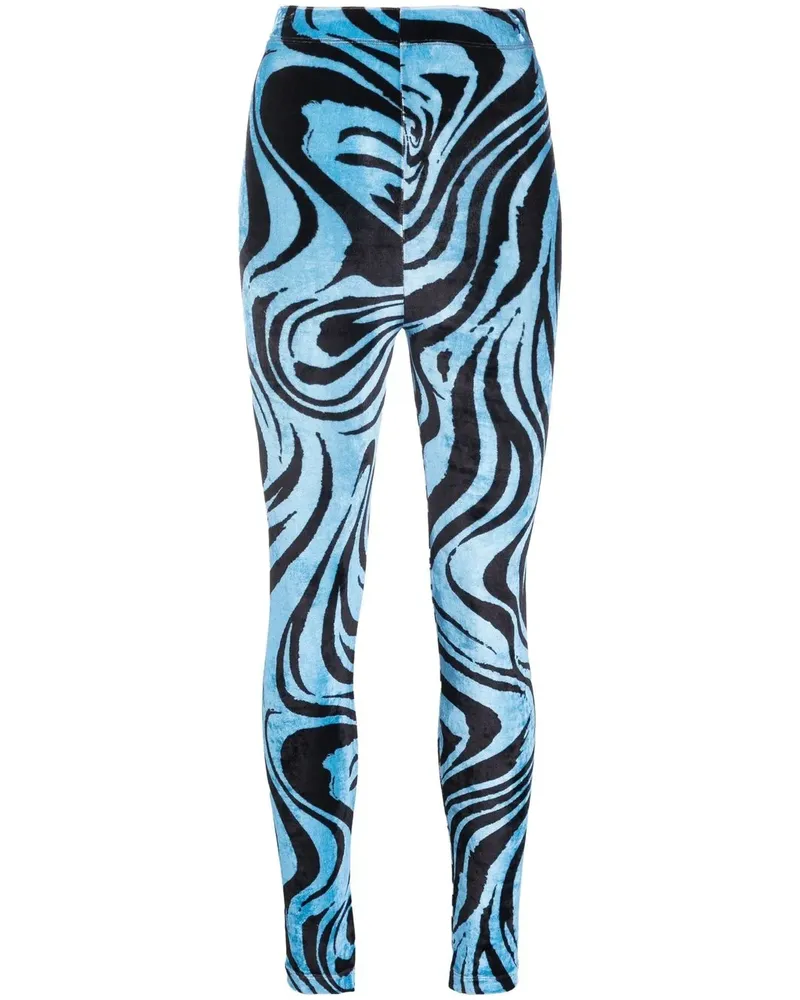 Philosophy Di Lorenzo Serafini Leggings in Samtoptik - Blau Blau