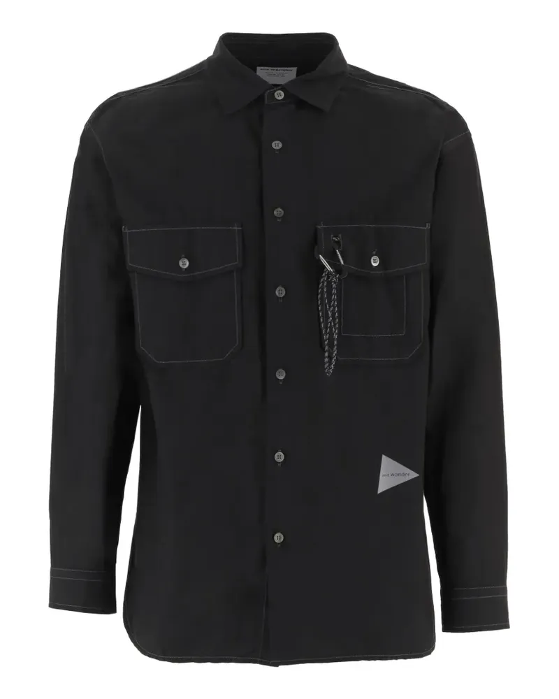 and wander flap-pocket shirt - Schwarz Schwarz