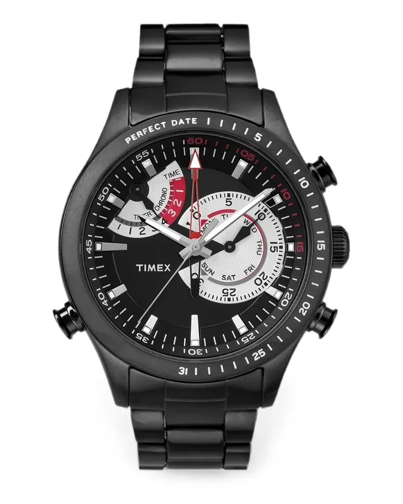 Timex round-face 46mm watch - Schwarz Schwarz