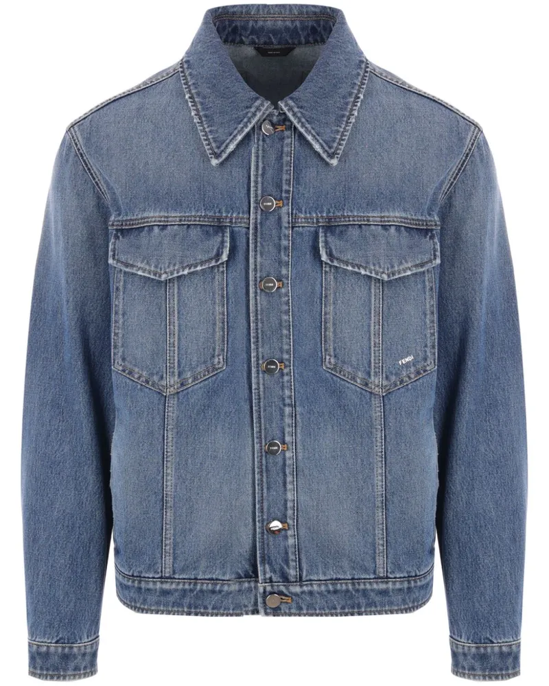 Fendi Jeansjacke mit Knöpfen - Blau Blau