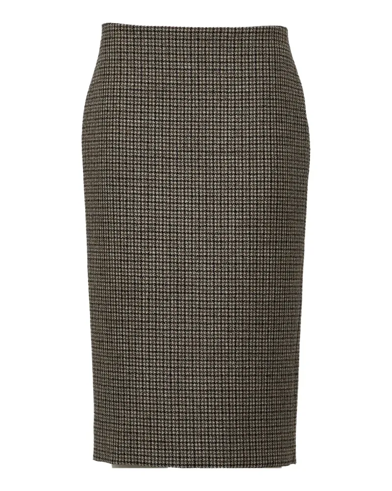 P.A.R.O.S.H. P.A.R.O H. houndstooth-pattern pencil midi skirt - Nude Nude