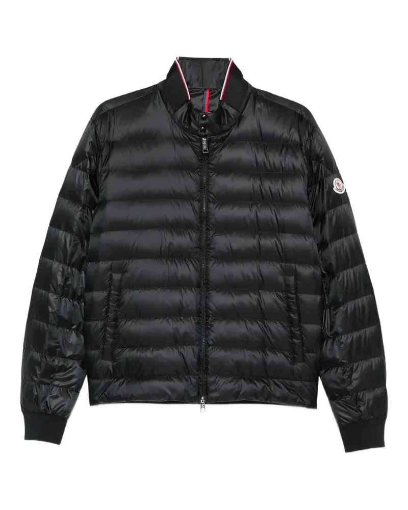 Moncler Micro Bikerjacke aus Ripstop - Schwarz Schwarz