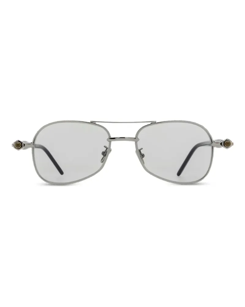 KUBORAUM P75 Sonnenbrille mit perlenverziertem Gestell - Schwarz Schwarz