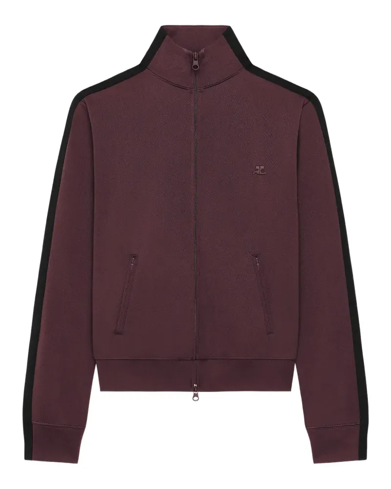 Courrèges Besticktes Sweatshirt mit Seitenstreifen - Rot Rot