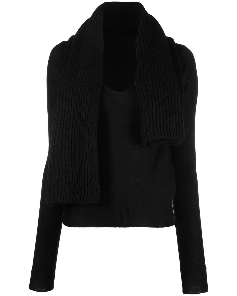 Maison Margiela Pullover mit Schaldetail - Schwarz Schwarz