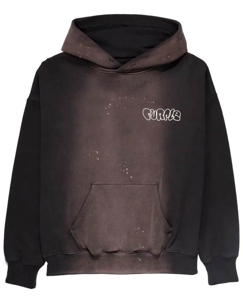PURPLE BRAND Hoodie mit Logo-Print - Schwarz Schwarz