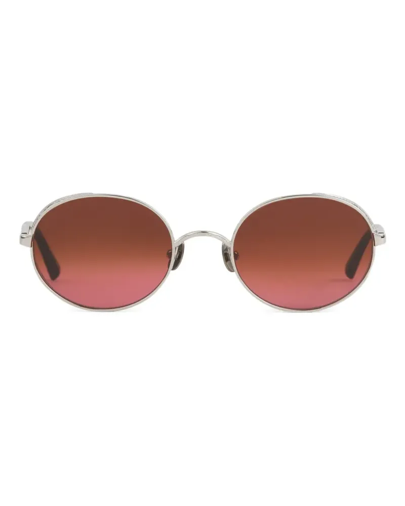 MATSUDA Gravierte Sonnenbrille mit rundem Gestell - Silber Silber