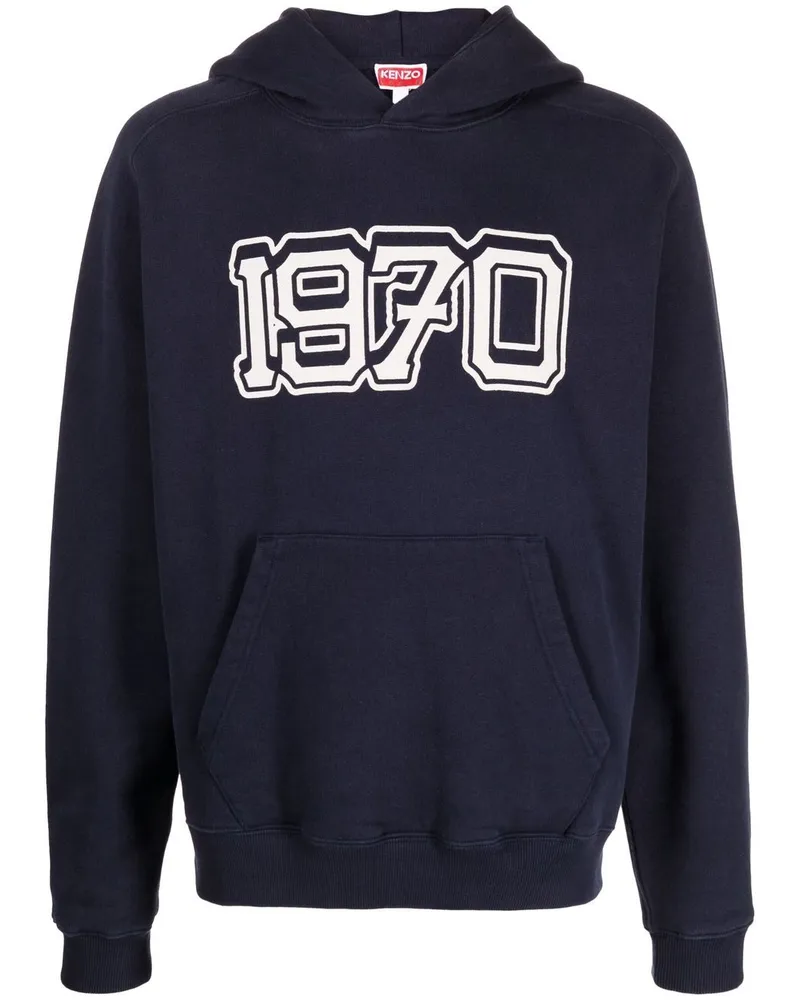 Kenzo Hoodie mit 1970-Print Blau