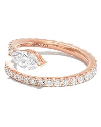 ANITA KO 18kt Two Row Coil Rotgoldring mit Diamanten Rosa