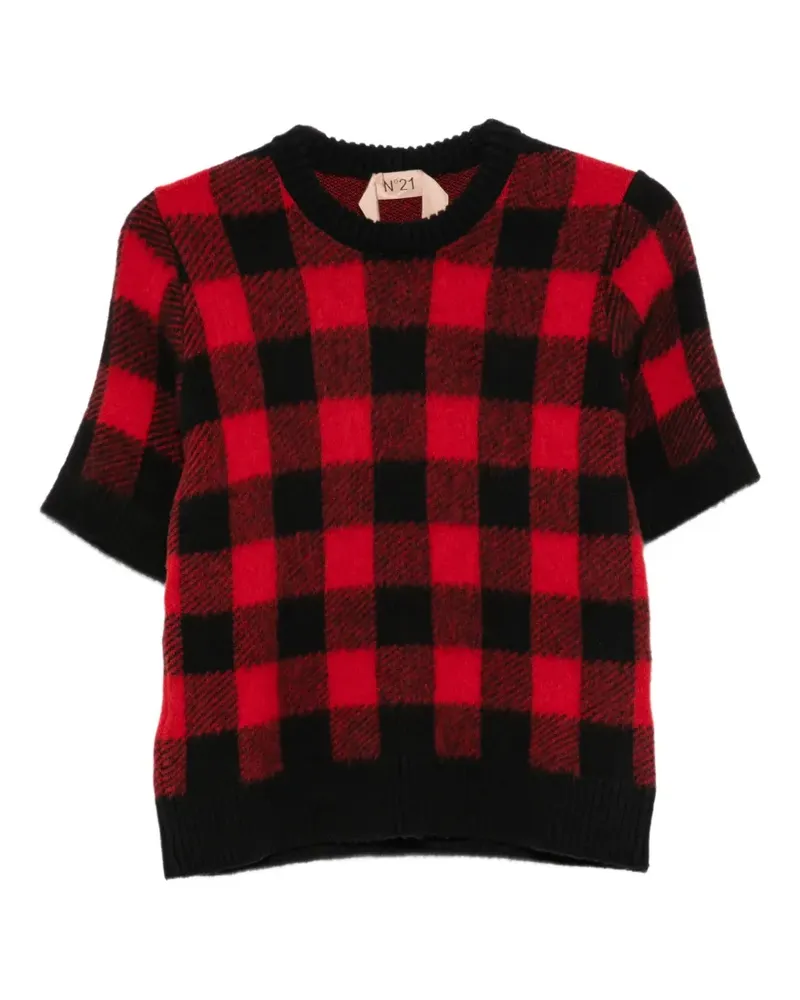 N° 21 Karierter Pullover - Rot Rot