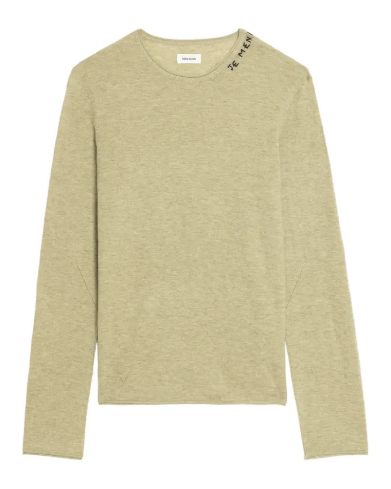 Zadig & Voltaire Teiss embroidered-slogan sweater - Grün Grün