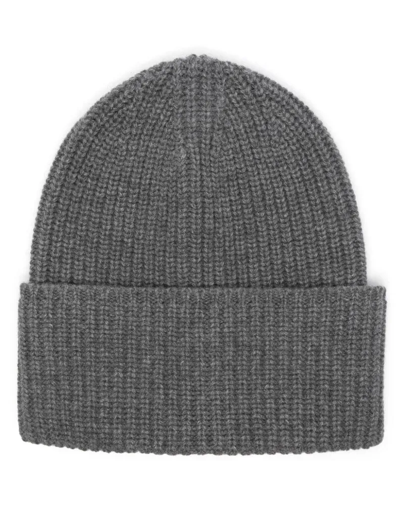 Zanone Beanie in Fischerstrick - Grau Grau
